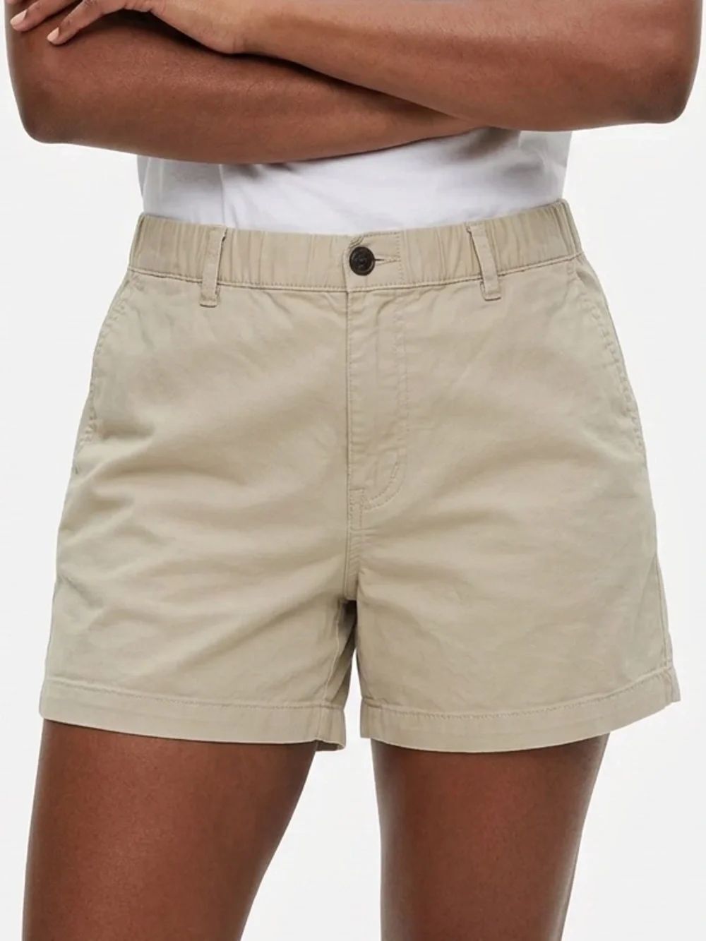 BEAR BOTTOM | Light Tan Casual Elastic Waist Cotton-Blend Shorts Women’s Size XL